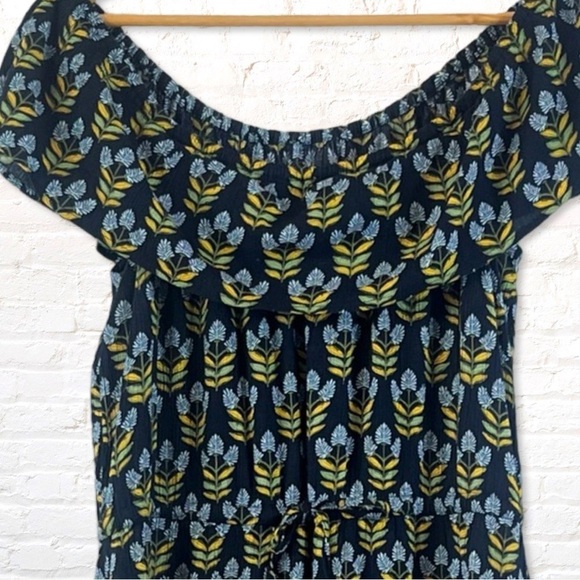 Style & Co Floral Print Gauze Tiered Maxi Dress Blue Size Medium Boho maxi dress - Picture 4 of 14